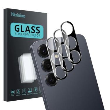Imagem de Nixinioo Pacote com 3 protetores de lente de câmera para Samsung Galaxy S25, vidro temperado, antiimpressões digitais, dureza 9H, resistente a arranhões, fácil de instalar, sem bolhas, clareza HD