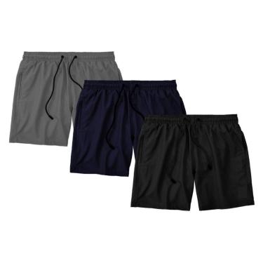 Imagem de Kit 3 Bermudas Life Lisa Short Liso Masculino Básico Mauricinho Tactel-Masculino