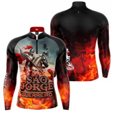 Imagem de Camiseta Camisa Religião São Jorge Guerreiro Proteção Uv50 - KOI FISHI