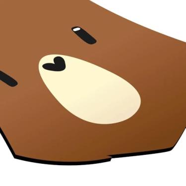 Imagem de Placa de Parede Decorativa em MDF, Formato Urso, Marrom e Bege, 35 x 25 cm, Arte para Decoração de Ambientes