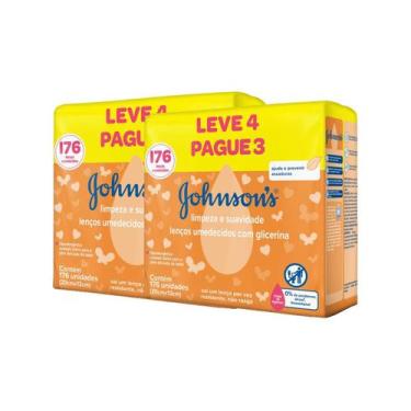 Imagem de Kit 2 Lenços Umedecidos Com Glicerina Johnson's 352 Unidades - 2LENCOS