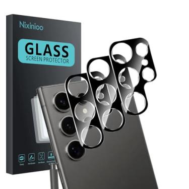 Imagem de Nixinioo Pacote com 3 protetores de lente de câmera para Samsung Galaxy S24 Ultra, vidro temperado, anti-impressões digitais, dureza 9H, resistente a arranhões, fácil de instalar, sem bolhas, clareza