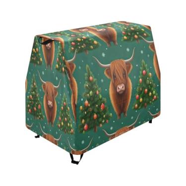 Imagem de Qilmy Cow Christmas Decor Kids Water Table Cover, Duty Waterproof Patio Table Covers for Outdoor Toddler Splash Tables, UV Resistant & Dustproof Play Table Protector, Cover Only