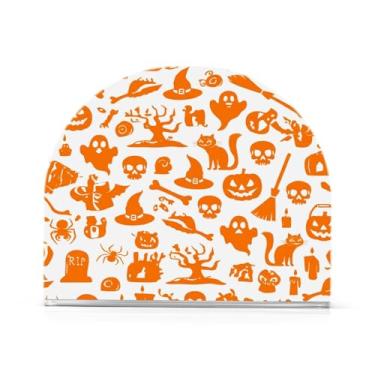 Imagem de JUZIHAI Lanternas assustadoras de Halloween Porta-guardanapos para mesa Dispensador de guardanapo de acrílico Suporte de lenço independente de mesa para cozinha sala de jantar bar festa decoração de