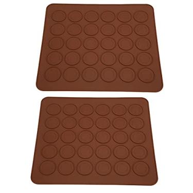 Imagem de Esteiras de Cozimento de Silicone Macaron, 2 Unidades de Forros de Forno Com 30 Furos, Esteira de Pastelaria, Esteiras de Pastelaria para Enrolar Massa para Macaroons,