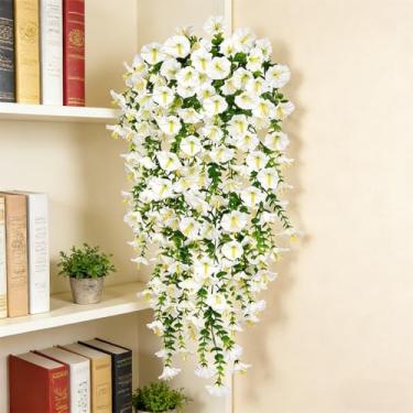 Imagem de 1 guirlanda de videira de flores artificiais – 85 cm/33,5 pol. Tapeçaria de parede de planta de vime falsa, decoração de festa de casamento em casa, guirlanda decorativa para ambientes internos e