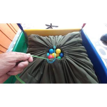 Imagem de Saco coletor de bolinhas fechamento em corda para piscina de bolinhas 