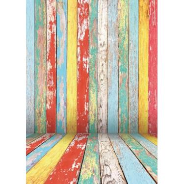 Imagem de Pano de fundo colorido para fotografia de madeira, 20 x 3 m, fundo de madeira rústica pastel, pastel, para meninos e meninas, decoração de festa de aniversário, retrato, sessão de fotos, adereços de