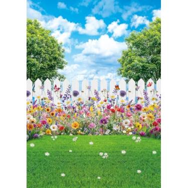 Imagem de Pano de fundo para fotografia de primavera, cenário de natureza, flores de jardim, foto de fundo para tema de primavera, aniversário, chá de bebê, festa de casamento, decoração de banner, suprimentos