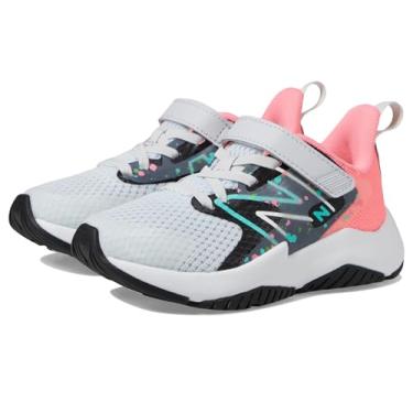 Imagem de New Balance Tênis infantil unissex Rave Run V2 elástico com alça superior, Cinza, 6.5 Wide Big Kid