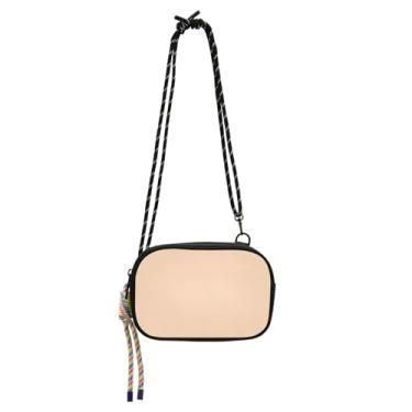 Imagem de ODAWA Bolsa transversal masculina de alça longa Pansy com bolso com zíper e alça ajustável bolsa de viagem para mulheres, Puff de pêssego, One Size