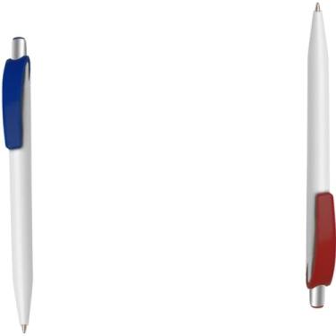Imagem de Caneta Esferográfica Retrátil, Escrita Azul, Refil Tipo Parker, Plástico, (Azul e Vermelho)
