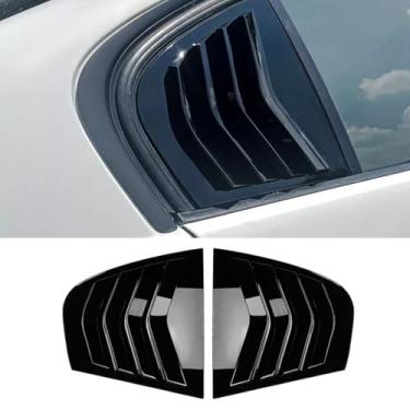 Imagem de XITER 2 peças ABS Fibra de Carbono Estilo Corrida ABS Persianas de Janela Lateral Traseira Cobertura para BMW Série 3 2006 2007 2008 2009 2010 2011 E90 Sedan (preto)