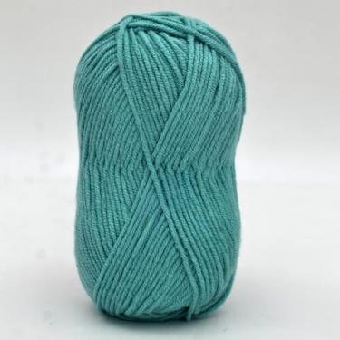 Imagem de Fio de algodão de leite de 4 camadas para crochê – fio de tricô macio para amigurumi, chinelos, cobertores e projetos de artesanato DIY (28 azul ciano)