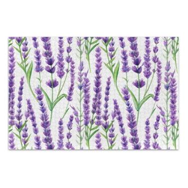 Imagem de Quebra-cabeça roxo lavanda aquarela 500 peças para arte adulto impressão animal personalizado quebra-cabeça rígido amigos família presentes de jogo, 51 x 37 centímetros