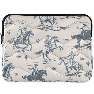 Imagem de Cowboys Capa para notebook retrô para MacBook Air, capa acolchoada para laptop de 13 polegadas universal de 13 a 14 polegadas