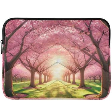 Imagem de Capa para notebook Spring Cherry Blossom Puffy Laptop Sleeve Universal 13-14 polegadas Acessórios de computador para MacBook 13 polegadas