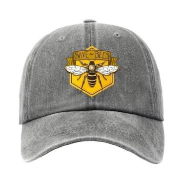 Imagem de Boné de beisebol com estampa de abelha com design simples para homens 