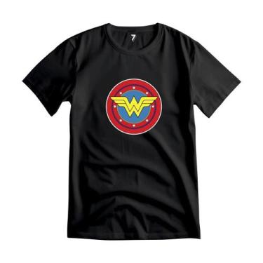 Imagem de Camiseta Mulher Maravilha Malha 100% Algodão Premium - Sete Sete, PP, 