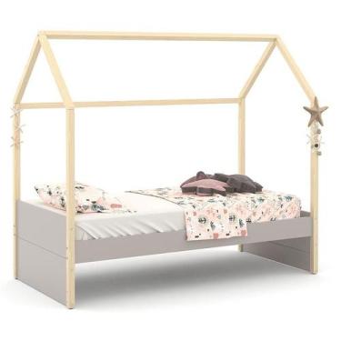 Imagem de Cama Montessoriana Kids Liv Cinza Natural  Matic - Matic Moveis