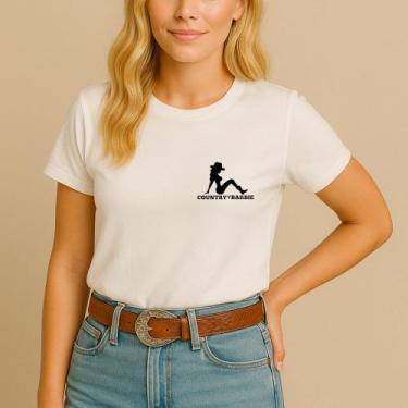 Imagem de T-shirt Algodão Feminina Estamp Country Barbie Delicada Camiseta Blusa