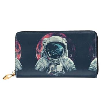 Imagem de XLLingL Carteiras de cartão de crédito impressas, bolsas longas de couro femininas, carteiras com zíper, carteira de viagem simples