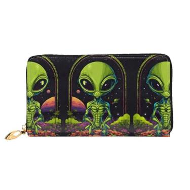 Imagem de XLLingL Carteiras de cartão de crédito impressas, bolsas longas de couro femininas, carteiras com zíper, carteira de viagem simples