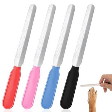 Imagem de Conjunto de lixa de unha de cachorro com 4 peças, lixa de unha de metal colorido para cães, gatos e bebês, arranhador profissional para animais de estimação, ferramenta de cuidados com unhas duráveis