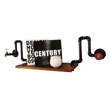 Imagem de Prateleiras flutuantes estilo retrô montadas na parede prateleira flutuante de metal prateleira de metal design industrial para quarto, sala de estar, cozinha, banheiro