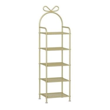 Imagem de Organizador de sapatos com altura de 5/7 camadas, organizador de sapatos vertical, armazenamento de prateleira estreita para entrada, quarto, sapateira de vestiário (cor: dourado, tamanho: 7 camadas