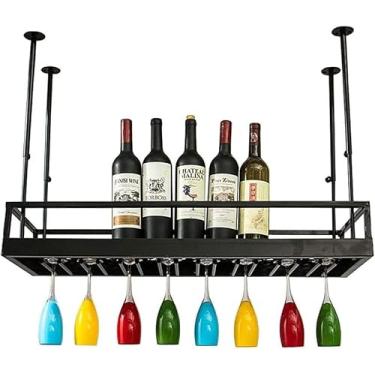 Imagem de Rack de vinho montado na parede | Suporte para garrafa e vidro | Suporte de vinho suspenso | Prateleira de vinho flutuante | Decoração de casa e cozinha | Rack de garrafa de vinho montado na parede |