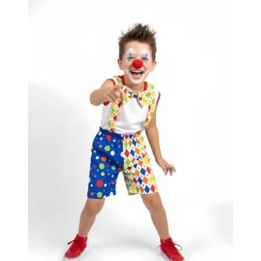 Imagem de Fantasia Palhaço Palhacinho Menino Circo Festa Infantil Aniversário Carnaval (G(7A9 ANOS))