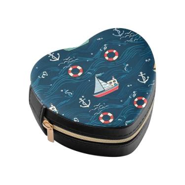 Imagem de Burbuja Caixa de joias colorida em forma de coração, mini estojo de viagem para mulheres e meninas, organizador portátil de armazenamento para brincos, anéis, colares e pulseiras