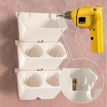 Imagem de Vaso De Parede Interior | 3 Peças Com De Auto- Jardineira De Parede Suspensa Para Plantas Pequenas,Para Interior Exterior Jardim