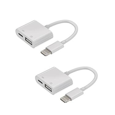 Imagem de Conversor de cabo adaptador para iPhone OTG (pacote com 2) Lightning macho para dongle USB fêmea leitor de cartão mouse câmera teclado de memória pen drive cabo 14 13 12 11 Pro Max 7 para iPad MIDI
