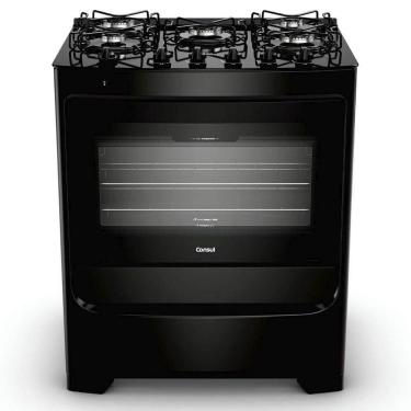 Imagem de Fogão 5 Bocas Bivolt Com Mesa De Vidro Consul Preto Bivolt
