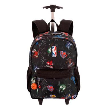 Imagem de Mochila de Rodinha Carrinho Sestini Nba Begins Reforçada 17L, Grafite,