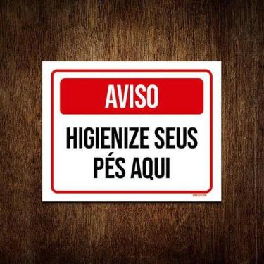 Imagem de Kit 3 Placas Aviso Higiene Seus Pés Aqui