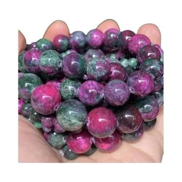 Imagem de Contas De Pedra Natural 45 Peças Quartzo Rosa Olho De Tigre Obsidiana 