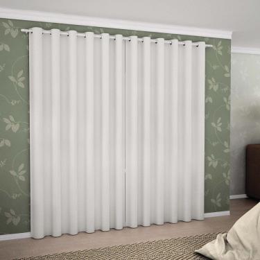 Imagem de Cortina Blackout Para Varão Simples 2,00m X 1,80m 100% Poliéster- Branco