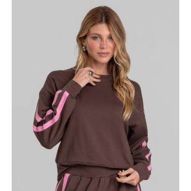 Imagem de Moletom Feminino Em Molecotton Peluciado Dianna Marrom, M, Marrom