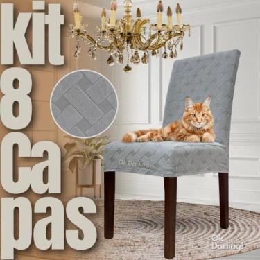 Imagem de Kit 8 Capas de Cadeira Linha Gold Anti Gato Portuguesa - Cinza Claro -