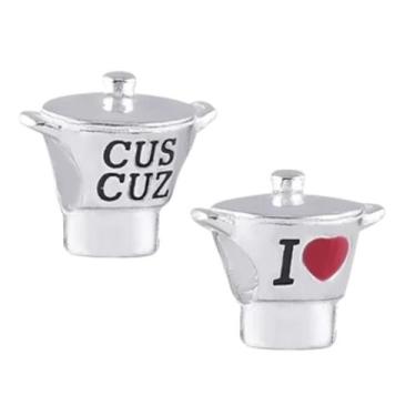 Imagem de Berloque Separador Panela Cuscuzeira Eu Amo Cuscuz  Prata 925