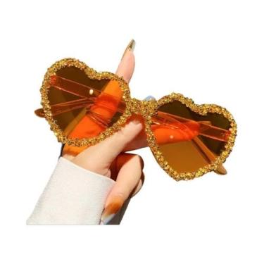 Imagem de Óculos De Sol Vintage Y2K Em Rosa Candy Com Design De Coração Para Mul