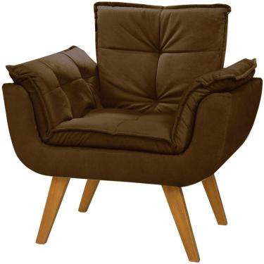 Imagem de Poltrona Decorativa Opala Suede Composê Marrom