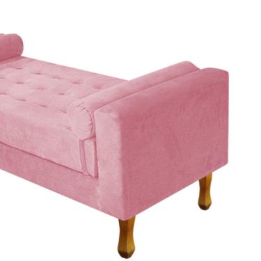 Imagem de Recamier Félix Solteiro 100cm Suede Rosa Bebê