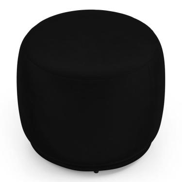 Imagem de Puff Decorativo Orgânico Living Molly Redondo Couríssimo Preto - Abmaza