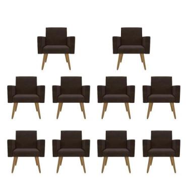 Imagem de Kit 10 Poltronas: Elegância Para Recepção E Sala De Espera - Móveis Ma
