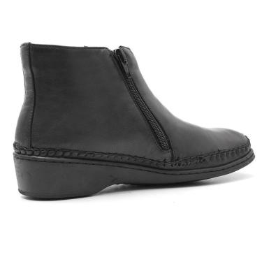 Imagem de Bota Feminina Botinha Anabela Confortável D Couro Gênero:Feminino;tamanho:35;cor:-Feminino