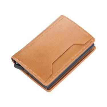 Imagem de Carteira Masculina Slim Em Fibra De Carbono Com RFID, Alta Qualidade E